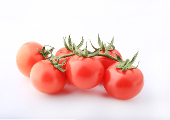 Cocktail tomato shot on a white background