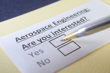 Obraz premium One person is answering question about aerospace engineering.