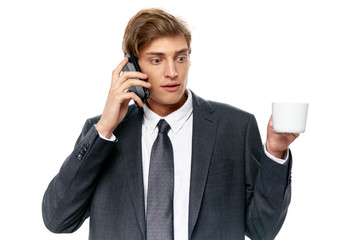 young businessman talking on the phone