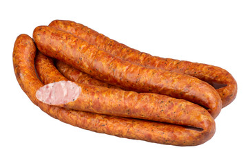 sausages on a white background