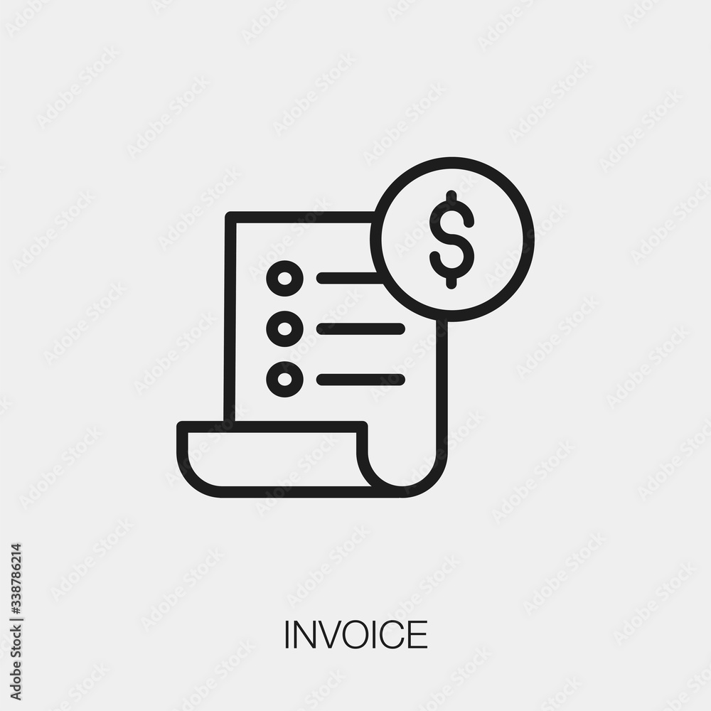 Poster invoice icon vector. linear style sign for mobile concept and web design. bill symbol illustration. 