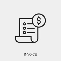 Obraz premium invoice icon vector. Linear style sign for mobile concept and web design. bill symbol illustration. Pixel vector graphics - Vector. 