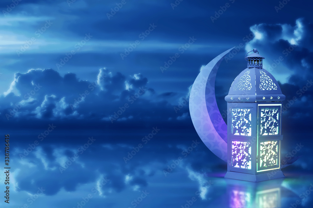 Wall mural arabic lantern, ramadan kareem background