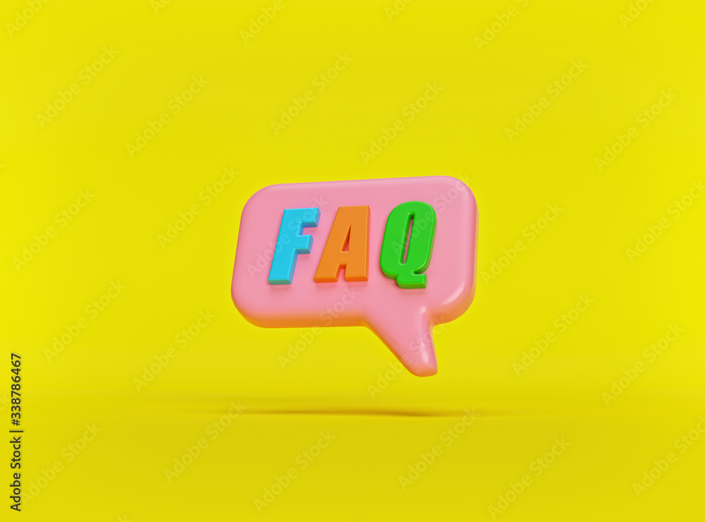 Poster faq information sign icon. help symbol. design for web site. minimal style. 3d rendering