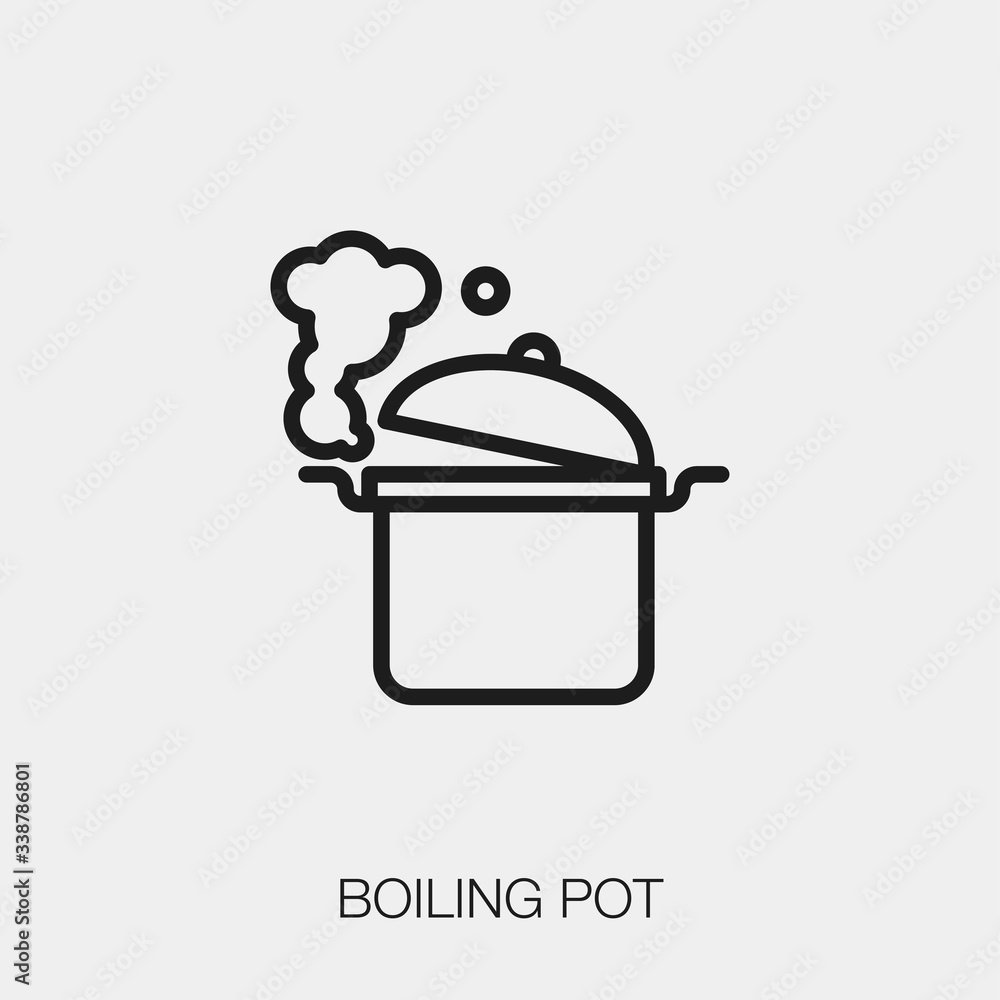Poster boiling pot icon vector. linear style sign for mobile concept and web design. boiling pot symbol ill