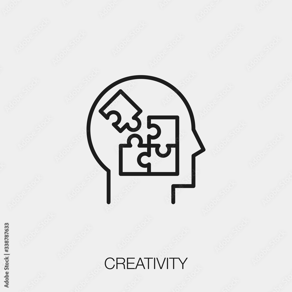 Poster creativity icon vector. linear style sign for mobile concept and web design. creativity symbol illus