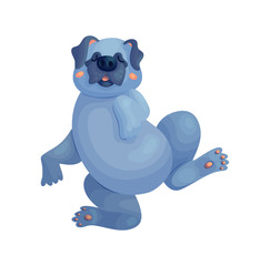 Cute cartoon pug sleeping