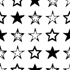 Seamless doodle hand drawn stars
