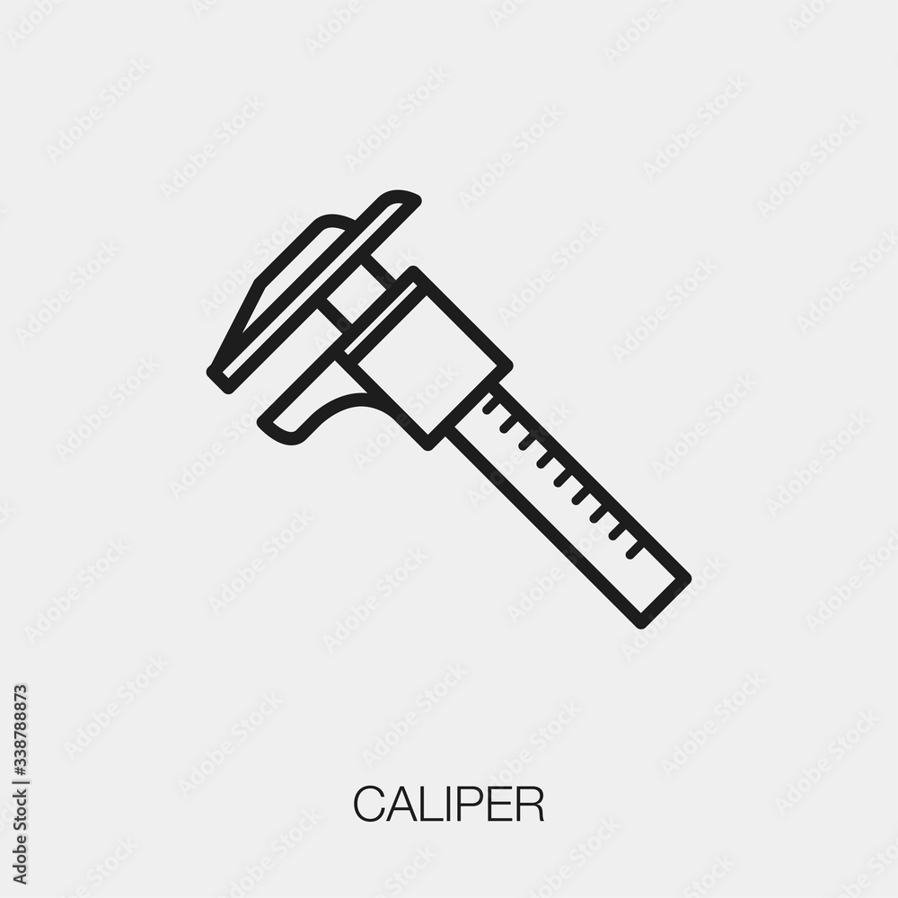 Poster caliper icon vector. linear style sign for mobile concept and web design. caliper symbol illustratio