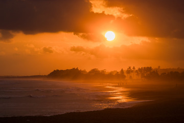 Fototapeta na wymiar Landscape of paradise tropical island beach, sunrise shot.