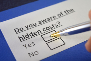 Obraz premium One person is answering question about hidden costs.