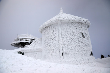 KARPACZ, POLAND - MARCH 08, 2020: St. Lawrence's Chapel in the Winter. A Roman Catholic chapel...