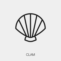 clam icon vector sign symbol