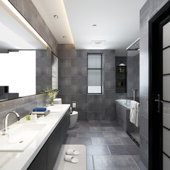 3D rendering of a Bathroom interior