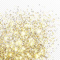 Gold glitter celebratory confetti background