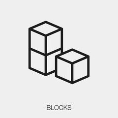 block icon vector. Linear style sign for mobile concept and web design. block symbol illustration. Pixel vector graphics - Vector.	