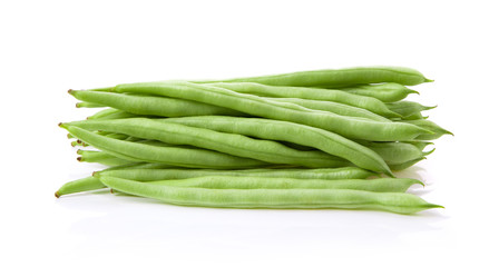 Green beans on a white background