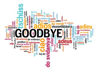Goodbye text sign