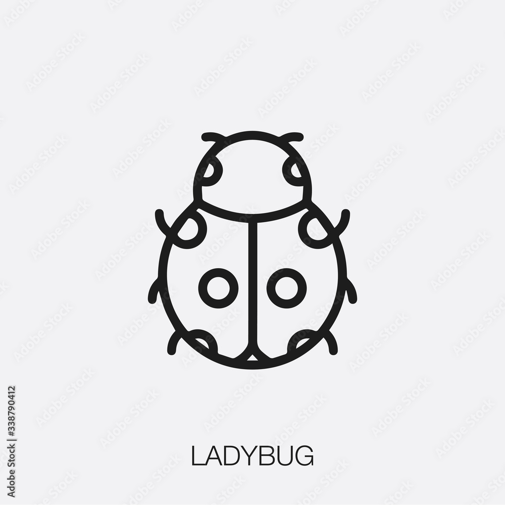 Poster ladybug icon vector sign symbol