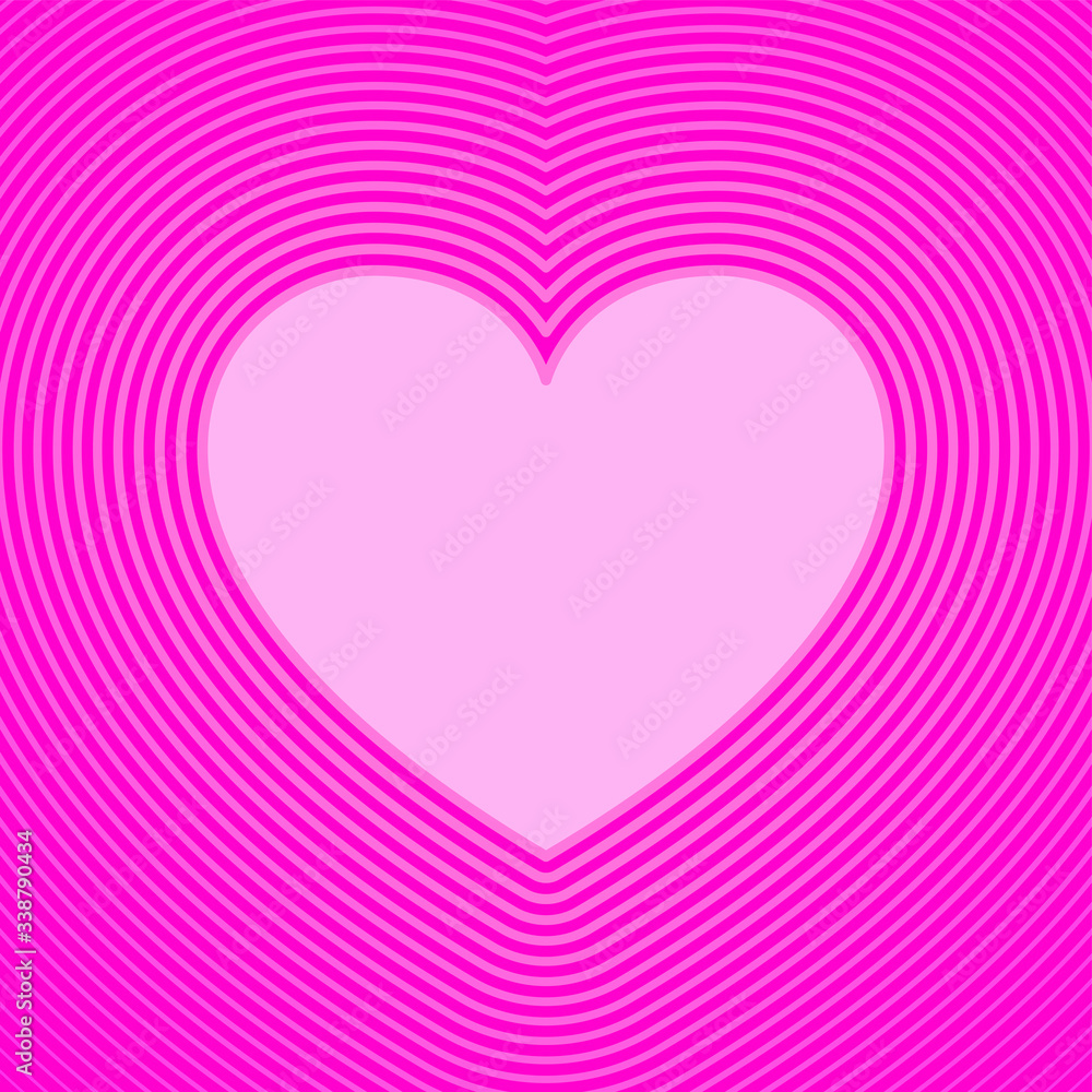 Poster pink heart symbol with offset lines. template for use as a background or for a greeting card. the he