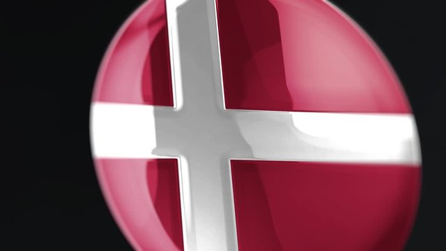 3D intro illustration intro representation of the flag and country of Denmark