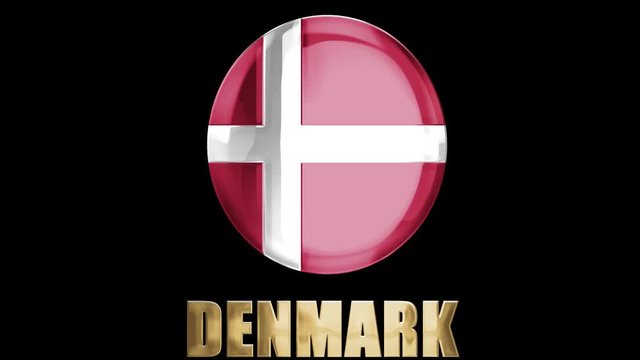 3D intro illustration intro representation of the flag and country of Denmark