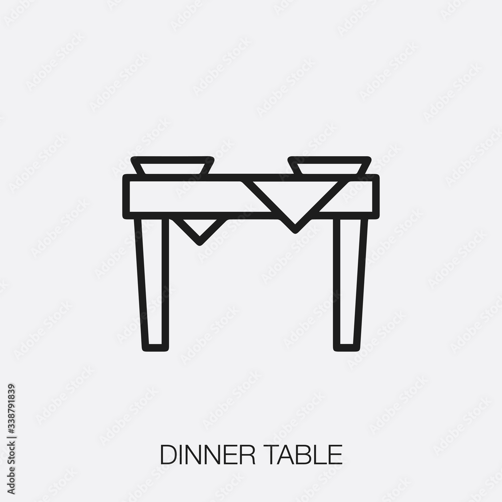 Poster dinner table icon vector. linear style sign for mobile concept and web design. dinner table symbol i