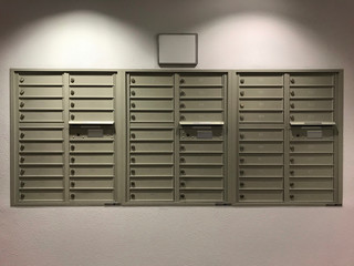 Mail boxes in an apartment