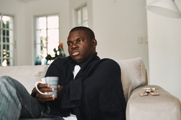 male of african appearance at home