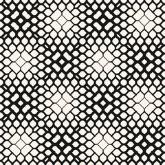Vector halftone mesh texture. Abstract seamless pattern with gradient transition effect, grid, net, weave. Black and white geometric repeat background. Subtle minimal monochrome design for decoration