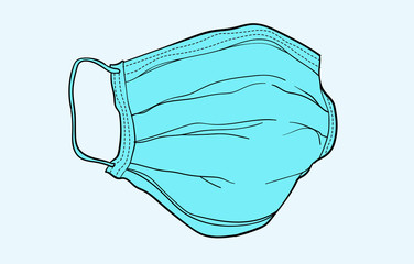 Medical or Surgical Face Mask. Virus Protection. Breathing Respirator Mask. Health Care Concept. Vector Illustration. 01