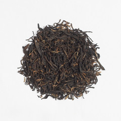 Loose tea.
Laid out on a white background.