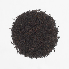 Loose tea.
Laid out on a white background.