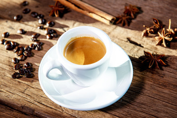 Morning espresso coffee.