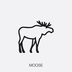 moose icon vector sign symbol