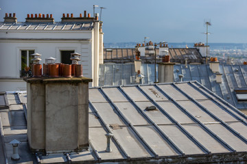 Detail of the rooftops in Montmartre, paris, France
