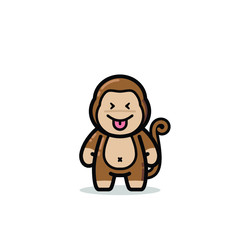cute monkey mascot character illustration