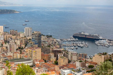 Fototapeta na wymiar Top view of the city of Monaco from the hills