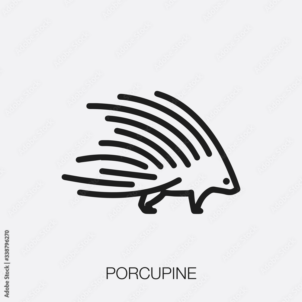 Poster porcupine icon vector. linear style sign for mobile concept and web design. porcupine symbol illustr