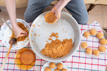 Traditional Turkish Food; Stuffed Meatballs,  Turkish known as 