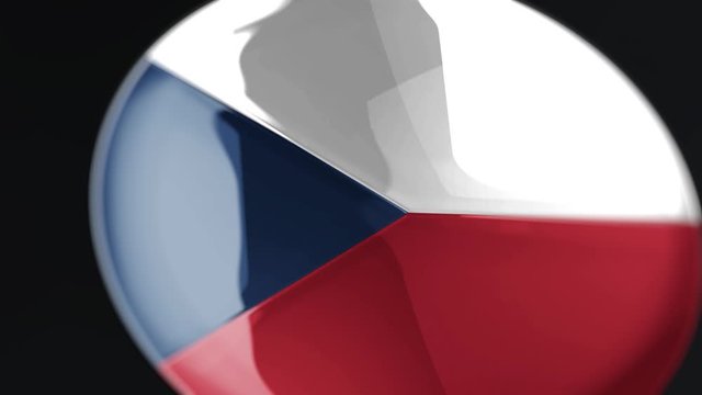 3D intro illustration intro representation of the flag and country of Czech Republic