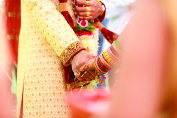 bride and groom hands , indian wedding