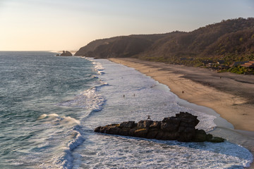 The sunset seen from Punta Cometa, a hill in the little town of Mazunte, Oaxaca, Mexico