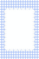 Checked pattern textile for new born invitation card. Vector illustration.