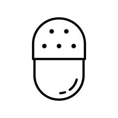 Beauty Blender Travel Case. Linear icon of protective container. Black simple illustration of defender box for makeup sponge. Contour isolated vector emblem on white background