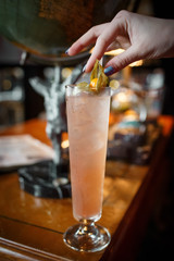 Fototapeta na wymiar exotic alcoholic cocktail