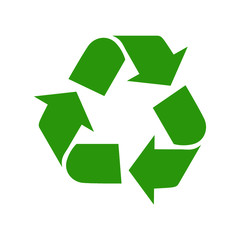 Fototapeta premium Recycle classic logo and icon, label, tag. Green vector icon on white background