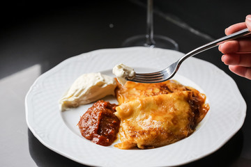 roasted chicken breast with potatoes