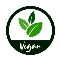 Vegan Bio, Ecology, Organic logo and icon, label, tag. Green icon on white background