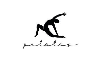 Sitting Pilates Woman Silhouette logo	